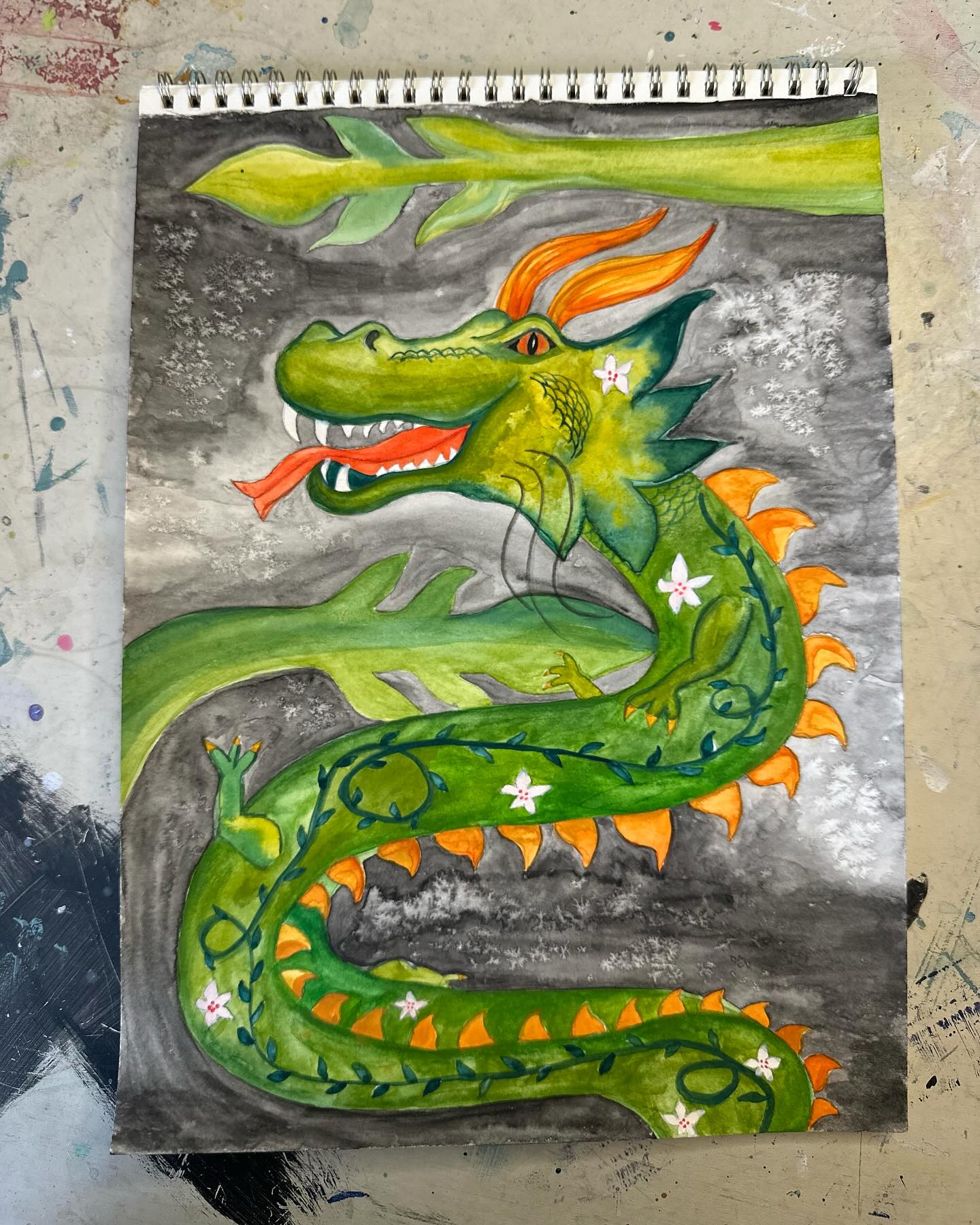 2024 is the Year of the Dragon! 🌟
And with that in mind, I’ve loved reading more about dragon energy. From what I’ve gathered, it’s mostly about finding your own power within. Not about power and control over others, or even the term “slaying the dragon”, instead it’s “sleighing the dragon” as in riding it and letting your inner strength be unleashed. I’m loving everything about this and really feeling it already. 2024 is a year where we will hopefully all move beyond our own blocks or boundaries, and overcome our fears and move into the person we are ultimately put here on earth to become. I’m here for it.
Oh yeah, and while I’m here I should mention, by sleighing my own dragon so far, I’ve created a Patreon account, along with starting a podcast which you can exclusively find there. If you’re interested in seeing more bts work that I do, and listen to me ramble on about art and more mystical things, check it out! 👉Links in my bio.