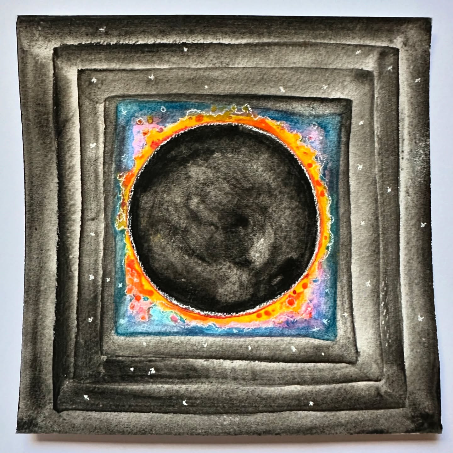 Ring of Fire 🔥 SOLAR ECLIPSE in LIBRA ♎️ 10/2
How is everyone doing? This eclipse season is coming to an end, closing one chapter and opening another.
While the eclipse is happening in Libra, it’s all about justice, equality and relationships. It is also rubbing up against the South Node 🐉 asking us to release and let go. This is the last chapter of the story that started in the eclipse from October 2023. We may be witnessing these themes on a global scale of justice and equality…and dare I say peace? On a more personal level, this may influence our interpersonal relationships, and with Venus in Scorpio and Mars in Cancer, we are asked to go deeper, but get a little extra boost in healing our emotional wounds. All I gotta say is, take it easy, be kind to yourself and others, and try to have a low key day if not week.
I’ve been loving diving back into astro readings for people. If you are curious and looking to book, check the astrology link in my bio. ✨
“Ring of Fire Solar Eclipse” by me. Original art available on my site.