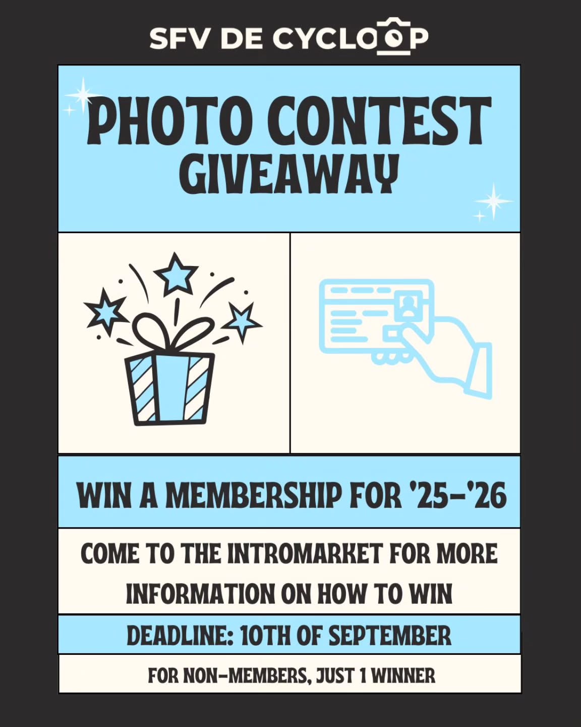 Ben jij geen lid? Maar wil je dit wel worden? Maak kans op een lidmaatschap voor het komende academisch jaar! Kom naar ons kraampje op de intromarkt om te horen hoe jij mee kan doen.
Lidmaatschap is 1 jaar geldig, daarna kan je deze verlengen door contributie te betalen.
---
Are you not a member? But would you like to be? There's a chance to win a membership for the coming academic year! Come to out stall at the intromarket to learn how you can join!
The membership is valid for 1 year, after that you can stay a member by paying contribution.