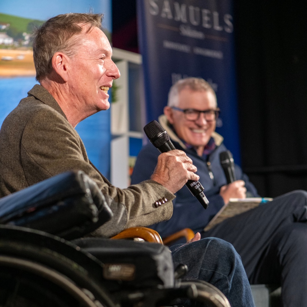 🎪 Frank Gardner was joined by fellow BBC broadcaster and friend Jeremy Vine this evening to talk about his latest novel, Invasion.
Invasion, a fast-paced spy thriller, is the fourth in its series based on MI6 operative Luke Carlton. As well as this, Frank has a personal story of strength & resilience, and he shared his recollection of the shooting which caused his partial paralysis and his determination to pursue his passions in spite of this including skiing, scuba diving, and travel.
Thank you to Frank Gardner & Jeremy Vine for an entertaining discussion. Also, a special thank you to sponsor Samuels Solicitors 🎗 and once again to our brilliant audience, who filled the tent despite the weather.
Tomorrow's events are:
Sunday Brunch with the Authors - hosted by Veronica Henry, 10am 🎟 £26
Larry Lamb: All Wrapped Up, 1.30pm 🎟 £15
Petroc Trelawny: Trelawney's Cornwall - A Journey Through Western Lands 3.15pm 🎟 £14
Rose Ayling-Ellis: Marvellous Messages, 5pm 🎟 £10/£15
🎗Kindly sponsored by Kalm Supported Living
Appledore Ceilidh Band, 7pm 🎟 £12.50
Tickets for all events are still available, visit www.appledorebookfestival.co.uk !
📸 Dave Green
#FrankGardner #JeremyVine #appledore
