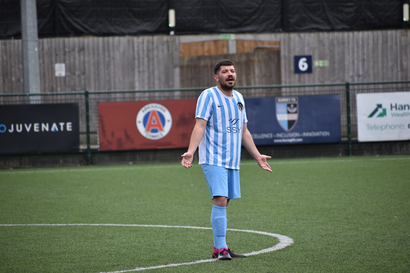 «Και που να την δώσω ρε κόουτς» shouted the delicate left-footed midfielder, looking desperate at half-way line.
He then lowered his head, sprinted back to ask for the ball from the centre-back, carried the ball along the midfield, dancing his way through two opponents like Nureyev, delivered a 40-metre precision pass behind the defence to his winger, and then stood watching his masterpiece being transformed into a goal.
Ladies and gentlemen, our artist, @giorgosphilosyock ! ⚽️ ⚽️
#atheniansfc #oneteam #londonfootball #londonfa #football #amateurfootball #weareathenians #sports #highlights #footballtraining #footballhighlights #footballedits #soccer #footballplayers #footballvideos #footballskills #footballlove #footballnews #footballplayer #family #ballers
