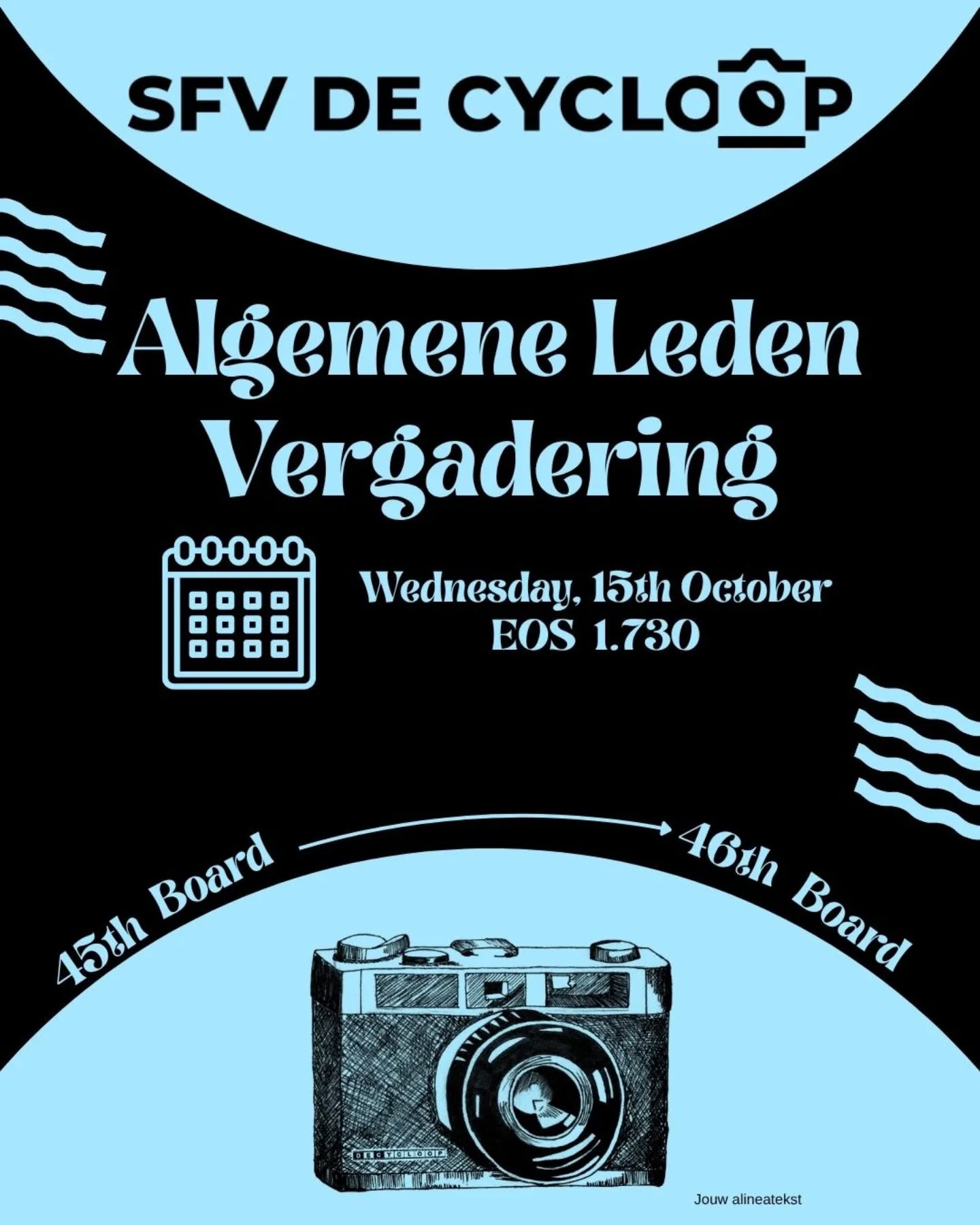 Het is bijna tijd voor de jaarlijkse Wissel-ALV, waar we afscheid nemen van het 45e bestuur en het 46e bestuur verwelkomen!
Maar om deze overgang te laten slagen, hebben we zoveel mogelijk leden nodig die naar de Vergadering komen, omdat er een bepaald aantal leden nodig is om op de juiste manier te kunnen stemmen voor het nieuwe bestuur.
Er zullen ook snacks en drankjes zijn, dus we kijken ernaar uit om er een gezellige avond van te maken en hopen velen van jullie daar te zien
---
It is almost time for this years General Member Assembly ,where we will say goodbye to the 45th board and welcome the 46th!
But for this transition to work we need as many of you to come to the Assembly as possible, as a certain amount of members is needed to properly vote in the new board.
There will be snack and drinks as well, so we are looking forward to making it a nice evening and we hope to see many of you there.